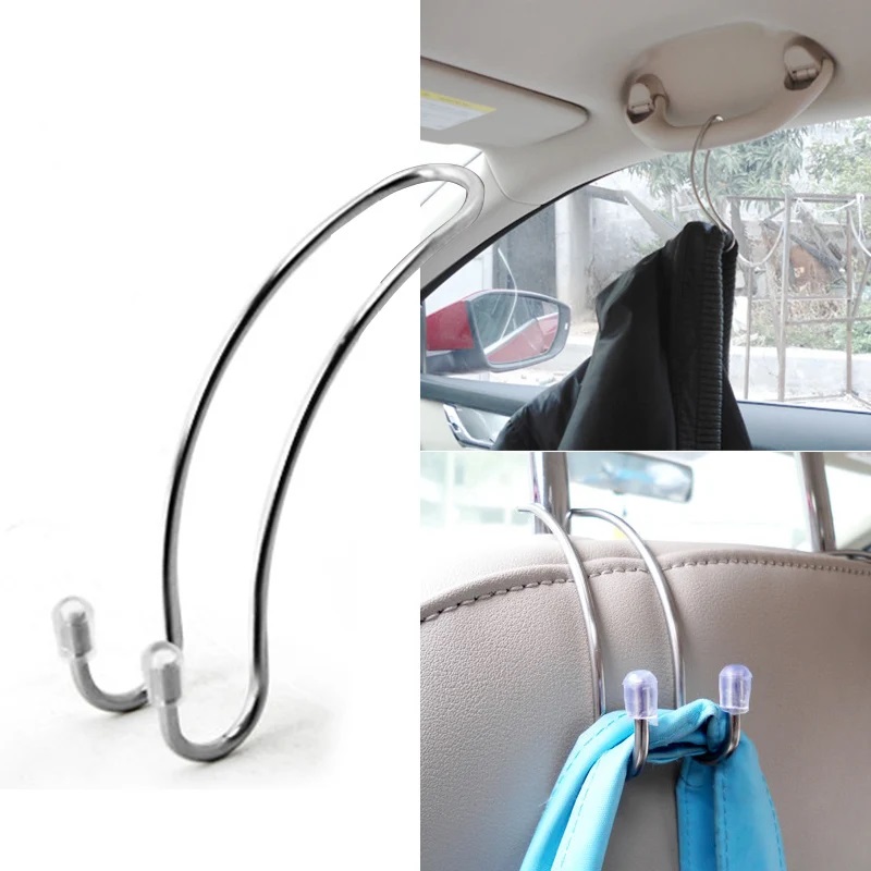 Car Accessories Shop - قطعتان/مجموعة من خطافات مقعد السيارة المعدنية